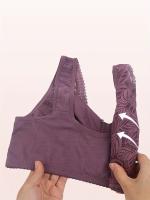 Conjunto de 3 Sujetadores Tipo Tank con Cremallera Frontal de Talla Grande, Sujetadores de Moda para Mujer sin Anillo de Acero, Sujetador Suave con Patrón de Comodidad y Efecto Push Up, Set de 3 Piezas - details 3