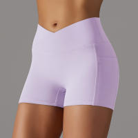 Nessaj-pantalones cortos de yoga para mujer, shorts de cintura cruzada, sensación desnuda, para gimnasio, fitness, a prueba de sentadillas, con paquete - details 14