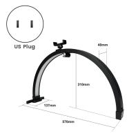 Lámpara de escritorio de uñas de media luna de 22 pulgadas, luz de belleza de manicura plegable con Clip para teléfono, enchufe negro de EE. UU., 20W, Control táctil - details 4