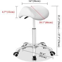 Taburete Ajustable Trabajo Taburete con Ruedas para peluquería Cocina Oficina salón de Belleza, Silla giratoria heces (Blanco) - details 1