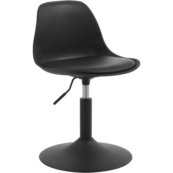 Taburetes con Respaldo Cuero Sintético Cocina Regulable en Altura Taburete Giratorio Peluquería Sillas Bar Taburete de Escritorio Negro 39,5-50,5cm de Altura BH304sz-1 - 1