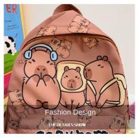 Mochila bonita de capibara de gran capacidad, mochila escolar ultraligera transpirable para estudiantes, bolsa de libros de dibujos animados de nailon - details 23