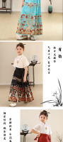 Nuevo conjunto Hanfu con cara de caballo para niñas, estilo Tang antiguo chino Ming para niños, primavera y verano diarios - details 3