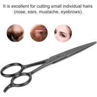 Tijeras para el pelo facial, tijeras para cejas, peluquería, barbero, maquillaje cosmético, herramienta para cortar el pe - details 2