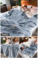 Mantas cálidas para la cama, edredón de franela gruesa de 3 capas, suave y cómodo, lavable, Otoño e Invierno - details 20