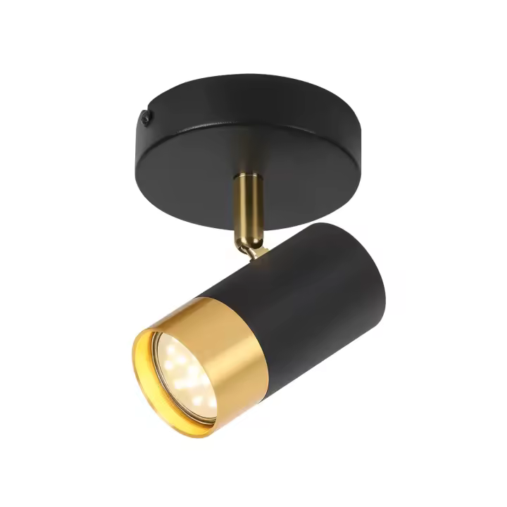 CBJKTX Foco de techo GU10 Lámpara de pasillo Negro Oro 350 °   Sala de estar vintage ajustable, dormitorio, cocina - 1