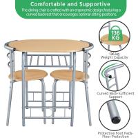 Conjunto de Muebles de Cocina de 3 Piezas con 2 Sillas de Comedor y Estante para Vino de Madera - details 5