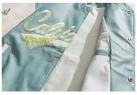 Chaqueta de Béisbol Bordada Ropa de Calle Hip-Hop para Hombres y Mujeres Cuero PU Varsity Bomber - details 12