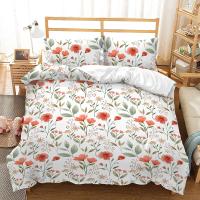 Cubierta de Edredón con Estampado Floral Duvet King Set de Ropa de Cama Suave Microfibra con Patrón Geométrico Funda de Cojín con 2 Fundas de Almohada - details 19