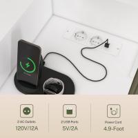 Espejo grande y luces LED, tocador con 5 cajones, 2 estantes abiertos, mesa de tocador - details 4