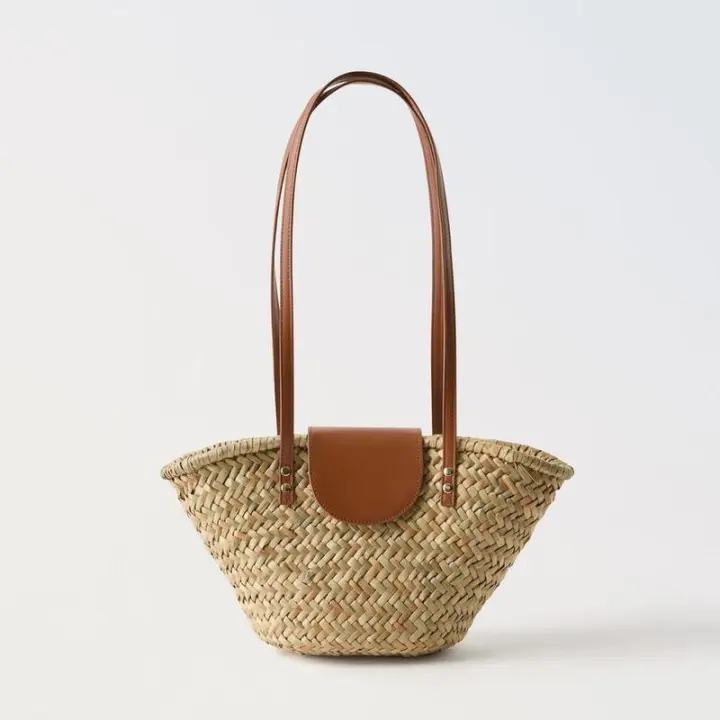 Bolso Raffia Premium 2025, Tejido a Mano para Mujer, Capacidad XL Playa Verano, Asa Ajustable, Diseño Boho Chic Viaje - 1