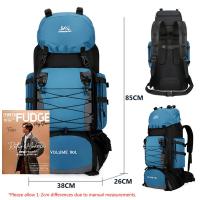Senderismo al aire libre bolsa de montañismo para los hombres, 90L de gran capacidad, ligera, bolsa de lona, las mujeres bolsa de senderismo, impermeable, resistente al desgaste, antirrobo, deportes al aire libre, multicolor opcional - details 3