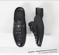 Nuevos zapatos casuales de moda para hombre hechos de piel de cocodrilo Elish, mula, suela de goma antideslizante, flexibles y transpirables para - details 5