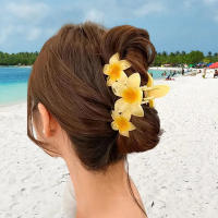 Pinza Para El Cabello De Moda Con Diseño De Flor De Huevo Acrílico Para Mujeres Y Niñas Accesorios De Pelo Para La Playa De Verano Accesorios De Cabeza Sweet - details 10