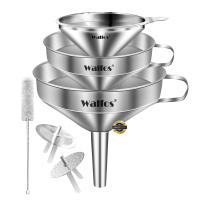 Cuchara Walfos de acero inoxidable 3 piezas con filtros desmontables y cepillo de limpieza ideal para transferir líquidos aceites jams ingredientes secos y polvo utensilio de cocina especializado - details 2