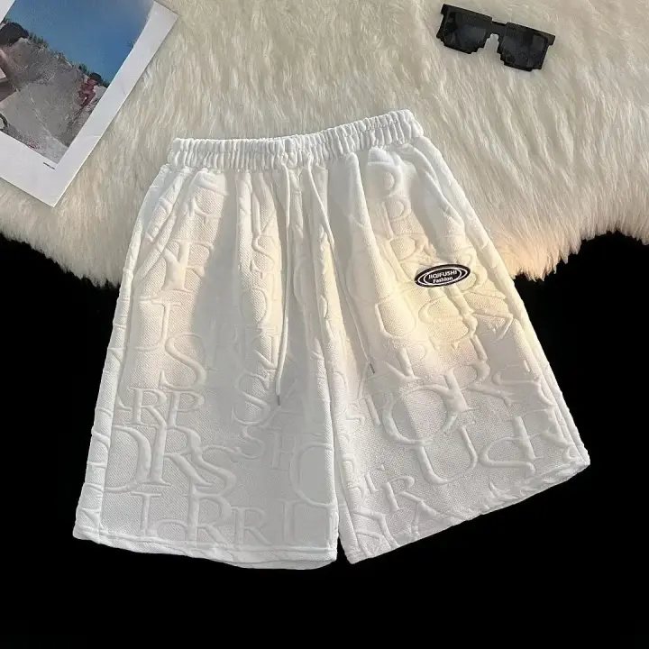 Camiseta de manga corta a cuadros para hombre, traje de moda casual con pantalones de chándal casuales de cinco puntos, verano - 1