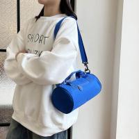 Bolsa de gimnasio cilíndrica de un hombro para mujer, bolso cruzado de nailon de gran capacidad, impermeable, Color sólido, bolsa de almacenamiento para Fitness y Yoga - details 16