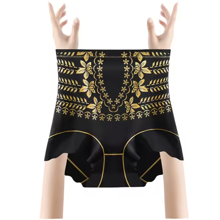 Faja moldeadora de cuerpo posparto de cintura alta, ropa interior de algodón con entrepierna Floral, ropa interior con Control de barriga - 1