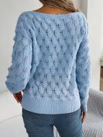 Suéter Casual de Invierno-Otoño Cuello Oblicuo, Manga Larga, Moda para Mujeres en Rosa - details 18