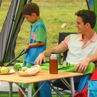 Mesa de Camping Plegable de bambú de 100 x 72 cm para 4 a 6 Personas, Marco Estable de Aluminio, 3 Alturas Ajustables con Bolsa de Transporte para jardín, Picnic, Camping - details 24