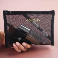 Bolsa negra con cremallera de gran capacidad, bolsa de lavado transparente, estuches de cosméticos, bolsas de cosméticos de malla, bolsa de aseo, bolsas de maquillaje - details 2