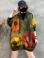 Masss-suéteres con capucha para mujer, ropa de moda de invierno, holgados cárdigans con estampado Floral, cálidos e informales de lujo, talla grande, 2024 - details 3