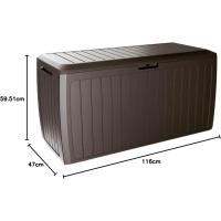 jardin 190 litros Boardebox de plastico en color antracita 78 x 43,3 x 55 cm - details 10