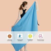 Toalla de playa con patrón de tiburón a rayas blancas y azules, absorbente de microfibra, secado rápido, suave, para natación, Resort, toalla de escalada de montaña - details 1