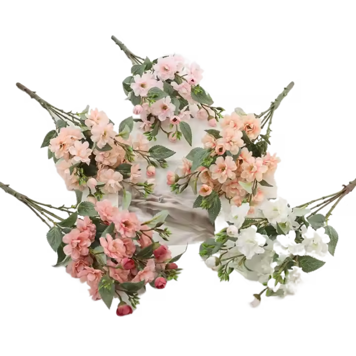 5 cabezas de rosas artificiales, flores de plástico, elegante ramo de rosas de seda, tacto Real, plantas falsas hechas a mano, decoración de jardín al aire libre - 1