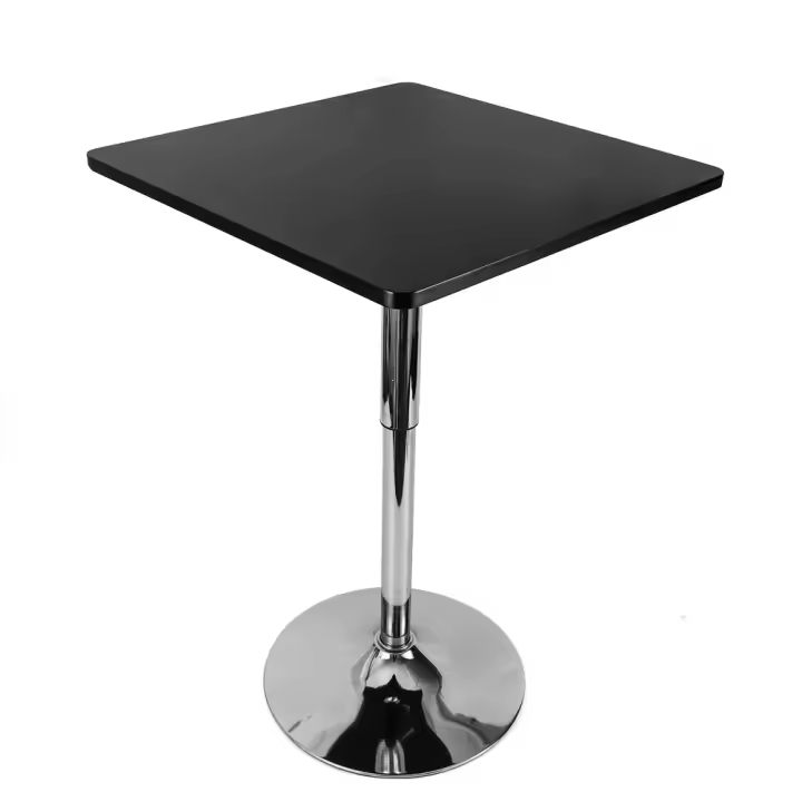 Mesa de acero inoxidable y MDF para interiores, barra de altura ajustable, forma Rectangular, giratoria de 360 ° - 1