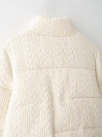 TRAFZA-abrigo largo de manga larga con estampado para mujer, ropa de abrigo informal de piel sintética con botones y cuello vuelto, para invierno - details 9