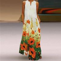 Vestido largo de verano vintage con estampado Moda de verano 2025 para mujer - details 1
