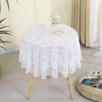 Mantel ENCE blanco retro europeo ahuecado, cubierta de mesa central, tela antipiscina para sala de estar, mesa de comedor redonda, - details 8