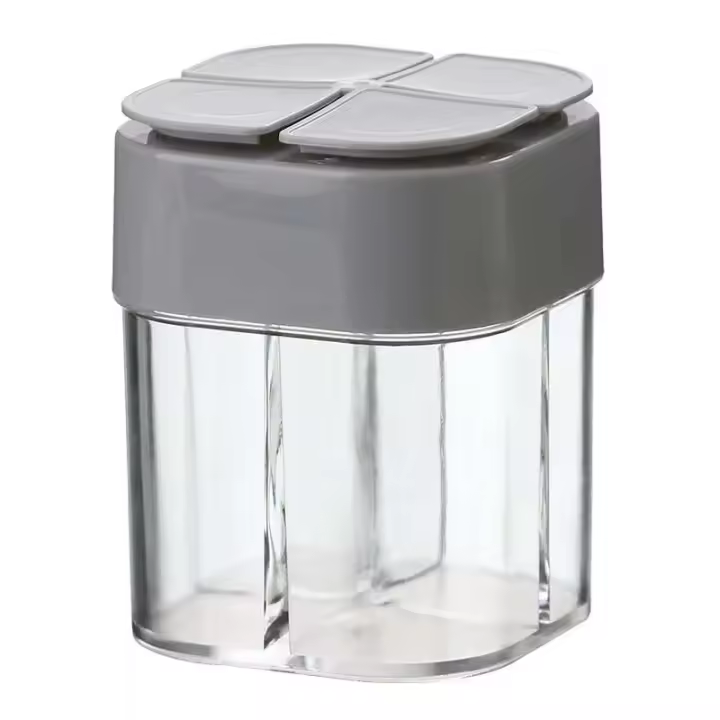 Dispensador de plástico 4 en 1, recipiente con tapa sellada, mezclador de condimentos, caja de especias VIE y cocina para acampar - 1