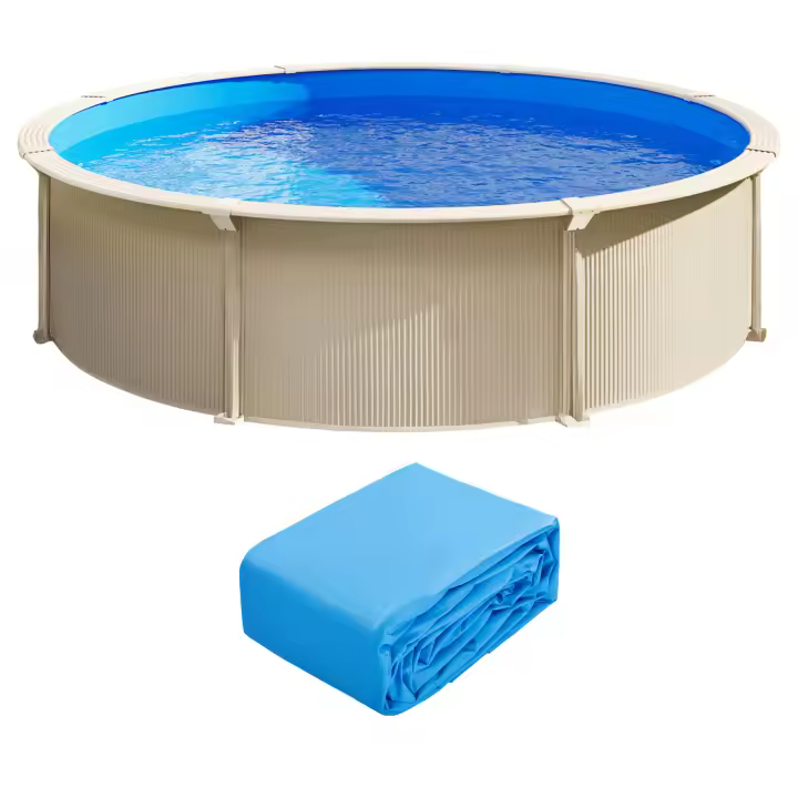 SucceBuy Revestimiento para piscina, revestimiento para piscina redondo de 15 pies, estilo Uinbead, revestimiento para piscina de vinilo duradero, calibre estándar, altura de pared de 47 pulgadas - 1