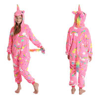 Pijama de dinosaurio Kigurumi para bebé y niño, ropa de franela con dibujos de animales rojos, unicornio, Invierno - details 20