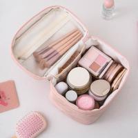 Bolsa de maquillaje de gran capacidad para mujer, bolsa de baño de viaje cuadrada impermeable, bolsa de almacenamiento de cosméticos de mano a prueba de polvo para baño - details 2