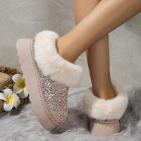 Botines de mujer de felpa cortos de moda con punta redonda Gran venta 2024 - details 1