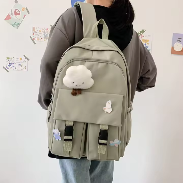 Mochila Escolar Moderna Coreana para Mujer Minimalista en Diseño, Resistente al Agua, Ligera - 1