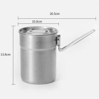Caldera de agua para mochila, taza de acero inoxidable de 1l con asa doblada, olla de Camping, taza de Camping para cocina dom - details 5