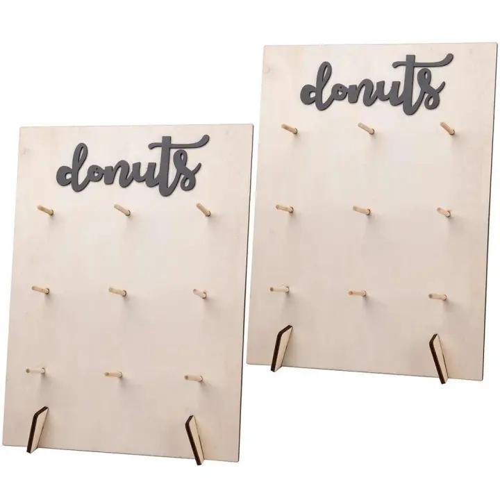 2 juegos de soporte para rosquillas, decoración para fiestas, bodas, soportes de exhibición para postres, centros de mesa con soporte de torre aron - 1