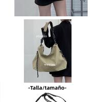 Bolso nuevo para mujer, bandolera de un solo hombro, gran capacidad, clase de estudiante universitario, bolso de mano de lona negro versátil informal - details 2