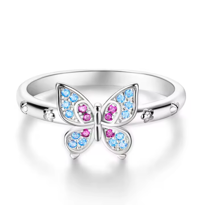 Anillos de Plata de Ley 925 para Mujer, sortija de cerccled colorida with shape de Luna y Estrella, joyería fina para Boda, Compromiso, juegos - 1