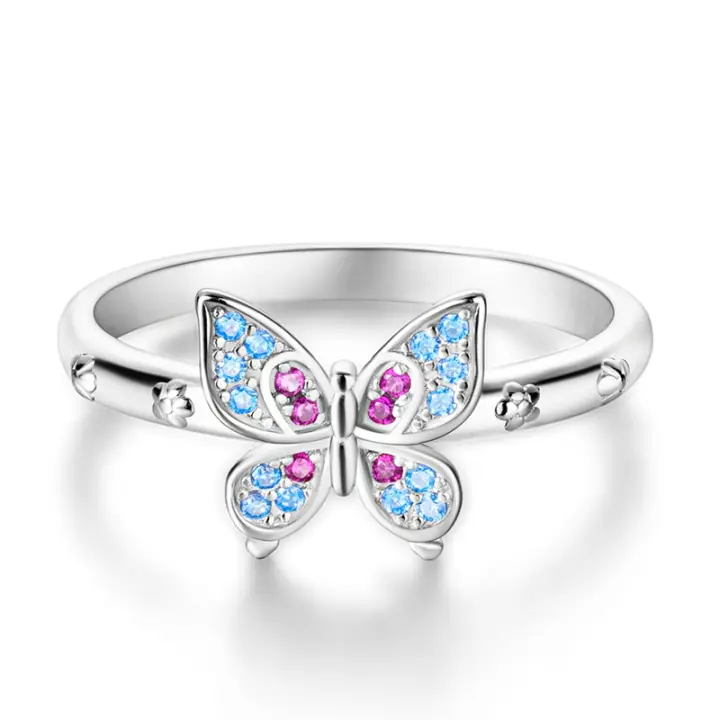 Anillos de Plata de Ley 925 para Mujer, sortija de cerccled colorida with shape de Luna y Estrella, joyería fina para Boda, Compromiso, juegos - 1