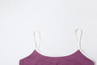 BUNO-Conjunto informal de 2 piezas para mujer, chándal, camisola con ribete blanco + pantalón corto de vendaje lateral, ropa de calle deportiva elástica a juego - details 11