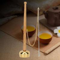 Meditation Prayer Bell,Buddhist Wooden Handle Brass Hand Bell,Temple Dharma Ritual Utensil,Singing Scripture Implement