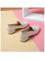 Zapatos sencillos de piel para mujer, con punta cuadrada y tacón grueso y poco profundo, mocasines de suela blanda, con aumento de altura, 2025 - details 8