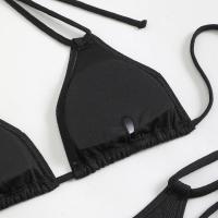 Subsistema especializado para mujer con bikini traje de baño sexy de color sólido para mujer - details 11