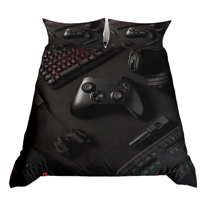 Juego de Ropa de Cama de Juegos Modernos Conjunto de Funda de Edredón de 3 Piezas para Dormitorio de Niños Cubierta de Cojín de Poliéster - 1