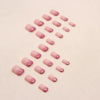 Uñas Postizas De Resina Con Gradient Minimalista Y Brillo 24 PCS + 1 Pegamento + 1 Linterna Para Uñas Accesorios De Belleza Para Mujeres - details 3